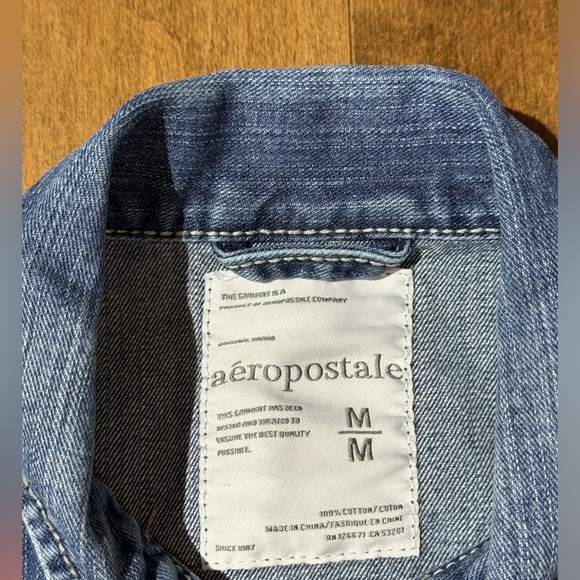 Aeropostale Denim Jean Jacket Y2K Women’s Size Medium Casual Cotton Buttons - Picture 4 of 5